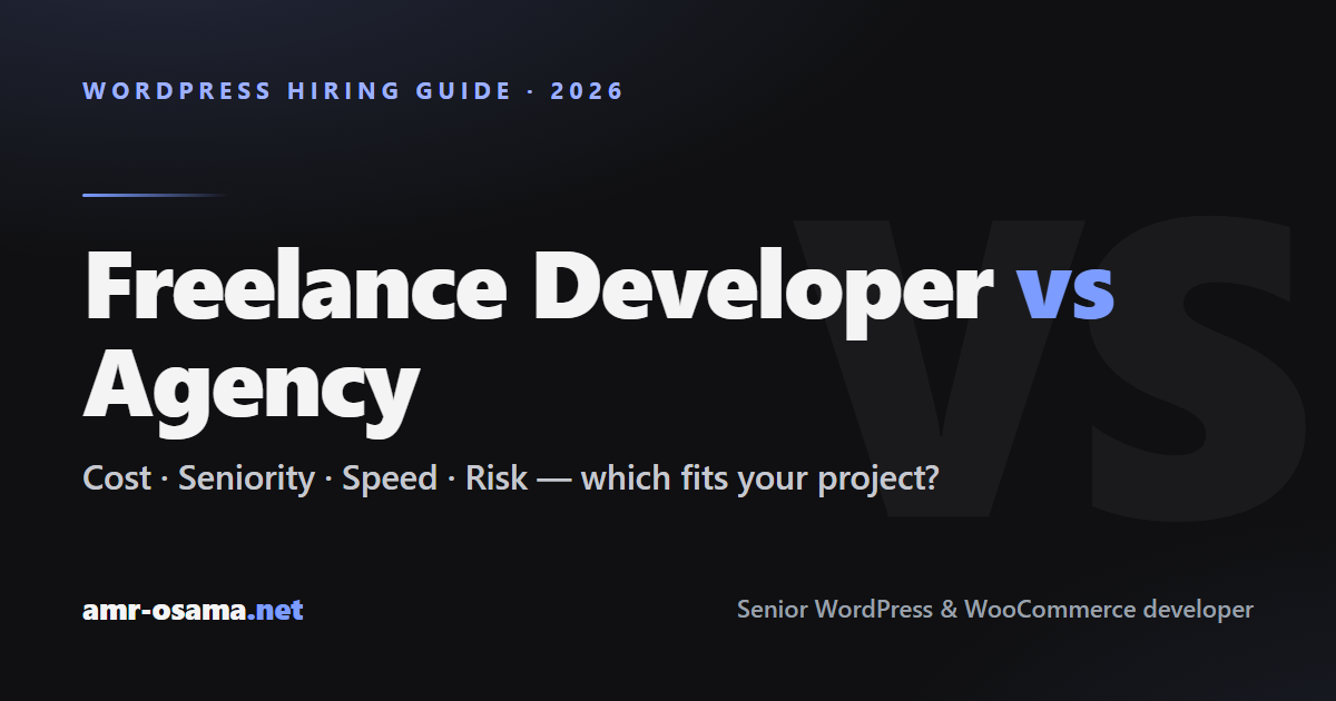 Freelance WordPress developer vs agency vs marketplace comparison